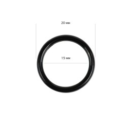 Кольцо для бюстгальтера пластик TBY-82610 d15мм, цв.черный, уп.100шт