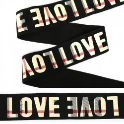 Резинка TBY декоративная арт.ET20.014001 шир. 4см цв.черный LOVE уп.1,5±0,5 м