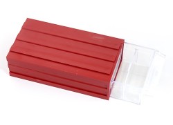 Контейнер для мелочей пластмассовый (11х20х6см) цв. красный