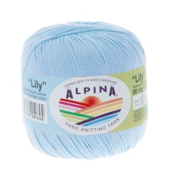 Пряжа ALPINA LILY (100% мерсеризованный хлопок) 10х50 г/175 м цв.080 бл.голубой