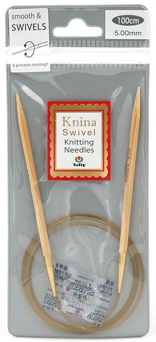 1000500 Tulip Спицы круговые "Knina Swivel" 5мм / 100см, натуральный бамбук