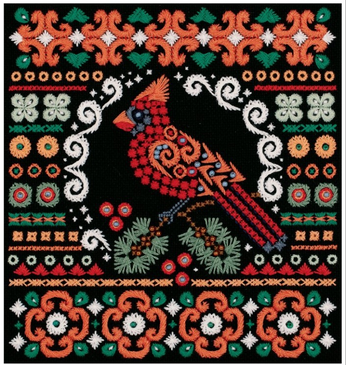 Набор для вышивания PANNA арт. SH-7261 Красный кардинал 16,5х17 см
