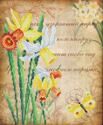 Рисунок на габардине МП СТУДИЯ арт.Г-169 Юные нарциссы 40х35/23х28