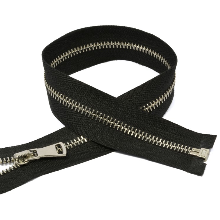 Молния MaxZipper мет. №5 никель шлиф.звено, 60 см цв.F322 черный уп.50шт