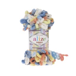 Пряжа для вязания Ализе Puffy color (100% микрополиэстер) 5х100г/9м цв.5866 упак (1 упак)