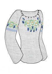 Набор для вышивания женской рубашки КАРОЛИНКА арт. КБСН(лен)-11 Полевые цветы 56-62 размер