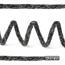 Шнурки TBY плоские 5мм арт.SLF034 длина 130 см цв.черный/белый уп.10шт