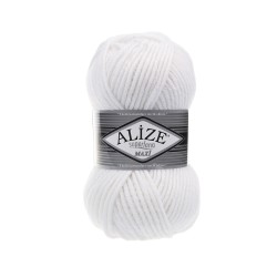 Пряжа для вязания Ализе Superlana maxi (25% шерсть, 75% акрил) 5х100г/100м цв.055 белый