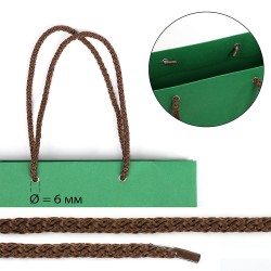 Шнурок для пакетов с крючком вязанный полипропилен пп6 d6мм L40см цв.21 коричневый (уп 100шт/50пар)