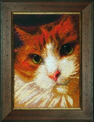 Набор для вышивания бисером ЧАРИВНА МИТЬ арт.Б-733 Рыжий кот 16/5х24 см упак (1 шт)