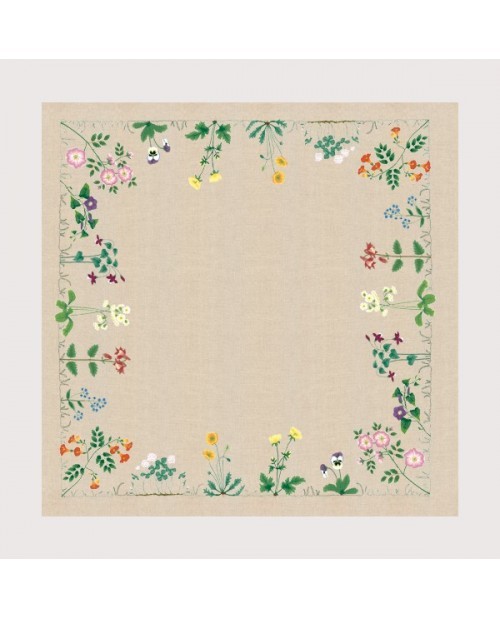 Набор для вышивания Le Bonheur des Dames арт.6107 Скатерть Fleurs (Цветы) 95х95 см