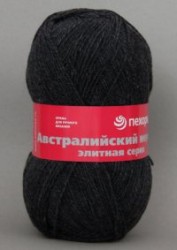 Пряжа для вязания ПЕХ "Австралийский меринос" (95% мериносовая шерсть, 5% акрил высокообъемный) 5х100г/400м цв.002 черный