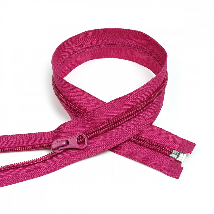 Молния MaxZipper пласт. спираль №5-N 70см цв.S258 яр.фуксия уп.10шт