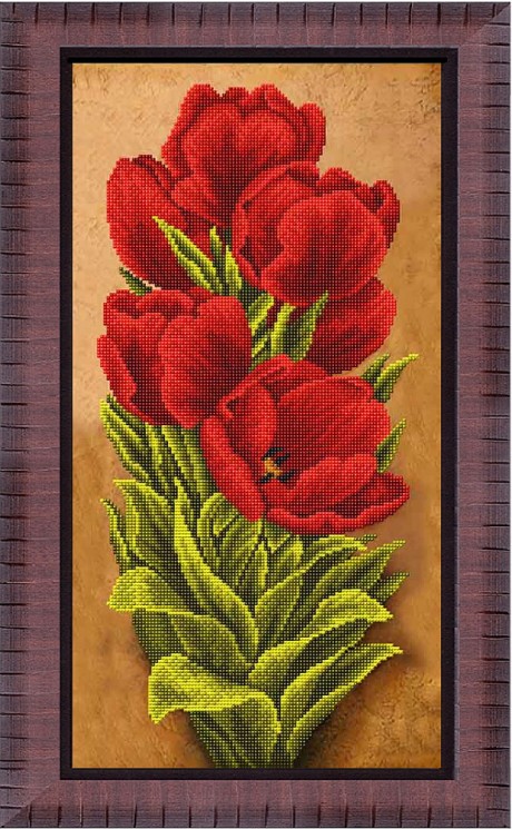 Рисунок на ткани бисером БЛАГОВЕСТ арт.К-3551 Тюльпаны упак (1 шт)