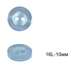Пуговицы пластиковые C-NE66-2 цв.голубой 16L-10мм, 2 прокола, 144шт