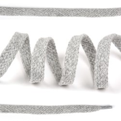 Шнурки плоские 10мм х/б дл.150см цв.028 св.серый (10 комп)