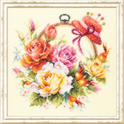 Набор для вышивания ЧУДЕСНАЯ ИГЛА арт.100-122 Розы для мастерицы 25х25 см