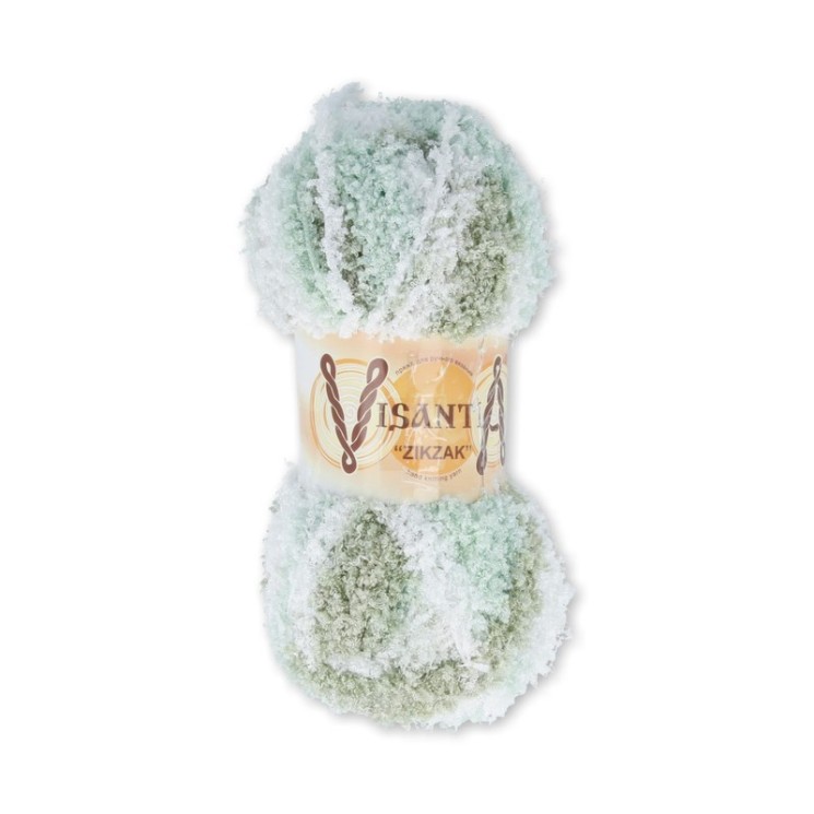 Пряжа VISANTIA ZIKZAK (100% полиэстер) 5х100г/100м цв.6605 зеленый-бл.зеленый