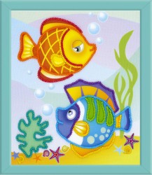 Частичная вышивка РИОЛИС арт.0062 РТ Морские рыбки 15х18 см