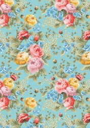 Ткань для пэчворка PEPPY Версальские Сады 146 г/м  100% хлопок цв.ВС-08 голубой уп.50х55 см