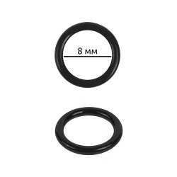 Кольцо для бюстгальтера металл TBY-67778 d08мм, цв.02 черный, уп.100шт