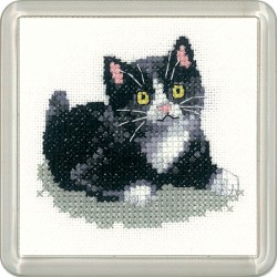 Набор для вышивания HERITAGE арт.CFBW1259A Чёрно-белый котёнок 6,5х7 см