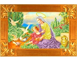 Рисунок на ткани КАРОЛИНКА арт. КБИ-3063 Богородица и голуби 40х25 см