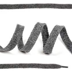Шнурки плоские 10мм х/б дл.150см цв.029 серый (10 комп)