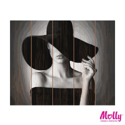 Картины по номерам на дереве Molly арт.KD0096 Дама в черном (17 Цветов) 40х50 см
