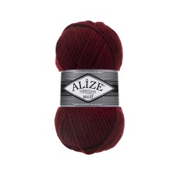 Пряжа для вязания Ализе Superlana maxi (25% шерсть, 75% акрил) 5х100г/100м цв.057 бордовый