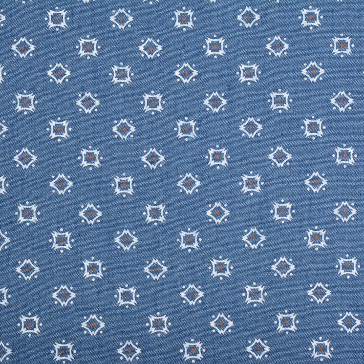 Ткань джинс Ромб 130г/м 60% хлопок, 40% полиэстер арт.1811-31 цв.2 т.голубой/цветной уп.50х50см