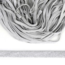 Шнур плоский х/б 10мм классическое плетение цв.028 св.серый уп.50 м