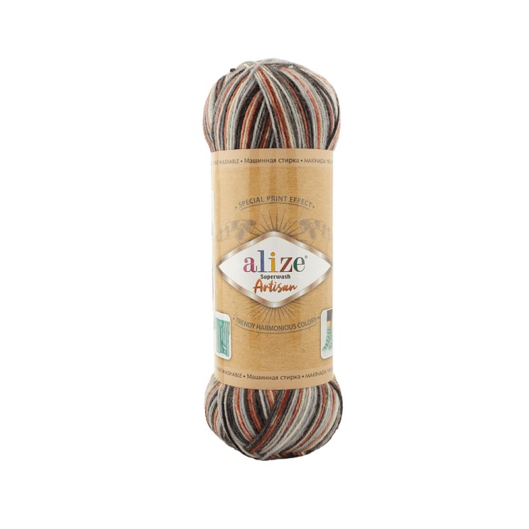 Пряжа для вязания Ализе Superwash Artisan (75% шерсть, 25% полиамид) 5х100г/420м цв.9013
