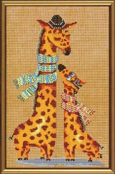 Набор для вышивания бисером НОВА СЛОБОДА арт.ННД4024 Жирафики 19х30 см