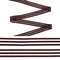 Резинка декоративная с прозрачными вставками Нейлон шир.020мм цв.бордовый S864 уп.30м