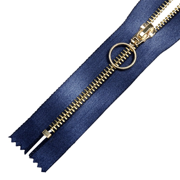 Молния MaxZipper мет. №5 золото атласная тесьма, 18см н/р цв.F330 синий