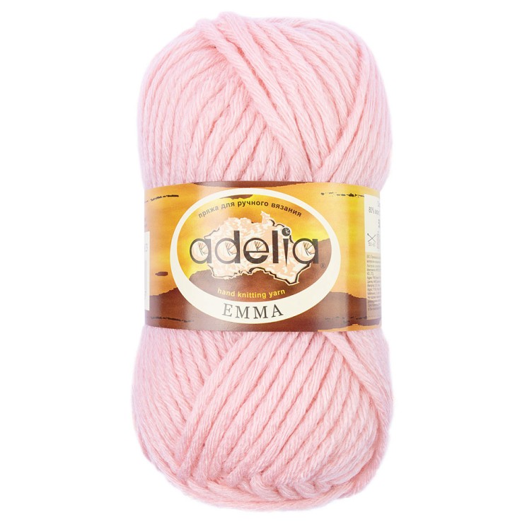 Пряжа ADELIA EMMA (80% акрил, 20% шерсть) 10х50г/50м цв.23 розовый