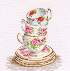Набор для вышивания LUCA-S арт. BA2323 Три чайные чашки 25х28,5 см