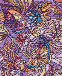 Рисунок на канве МАТРЕНИН ПОСАД арт.37х49 - 1802 Витраж с бабочками упак (1 шт)