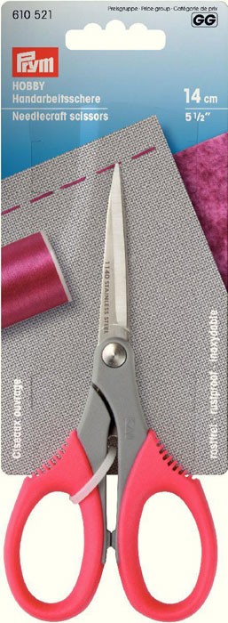 610521 PRYM Ножницы для шитья "Хобби" 14см мягкие пластиковые ручки