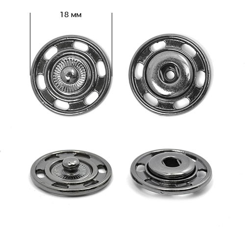 Кнопка пришивная декоративная TBY-BJ106 18мм цв. никель черный уп. 50шт