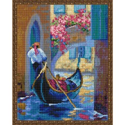 Картина мозаикой с нанесенной рамкой Molly арт.KC0008 Песня гондольера (35 цветов) 40х50 см