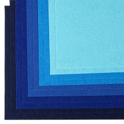 Набор листового фетра (мягкий) IDEAL 1мм 20х30см арт.FLT-SA7 уп.10 листов цв.синий ассорти