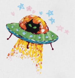 Набор для вышивания PANNA "Живая картина" арт. JK-2203 Космический кот 6х7см