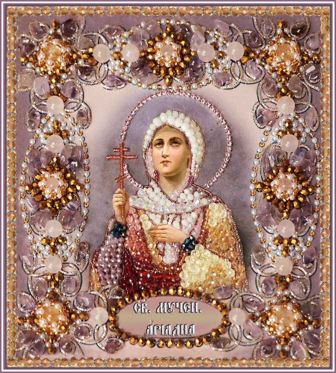 Вышивка бисером икона Святая Тамара 12х16