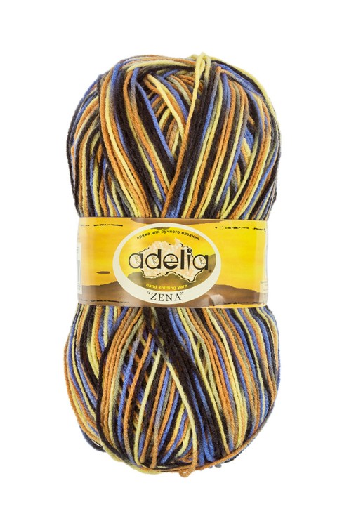 Пряжа ADELIA ZENA (100% акрил) 5х100г/308м цв.45 желтый-оранжевый-серый-голубой