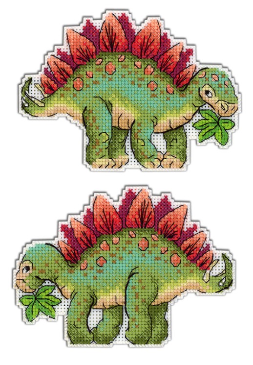 Набор для вышивания ЖАР-ПТИЦА арт.Р-270 Динозавры. Стегозавр 9х13 см
