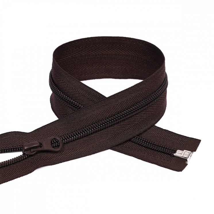 Молния MaxZipper пласт. спираль №5-N 60см цв.F304 т.коричневый 10 шт