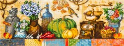 Кристальная мозаика на холсте ФРЕЯ арт.ALVR-186 Натюрморт с тыквами 74х28 см