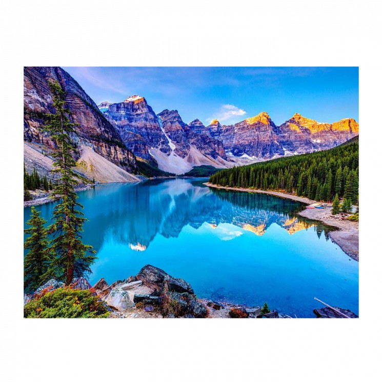 Картина по номерам с цветной схемой на холсте Molly арт.KK0604 Озеро в Канаде (19 цветов) 30х40 см